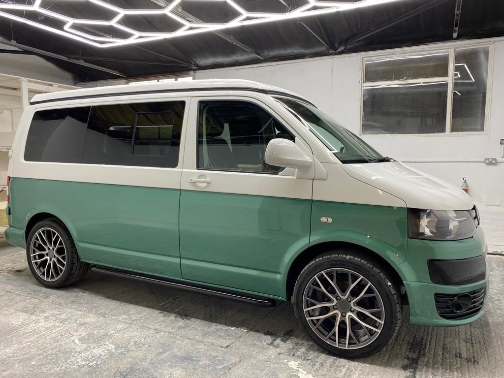 white volkswagen transporter