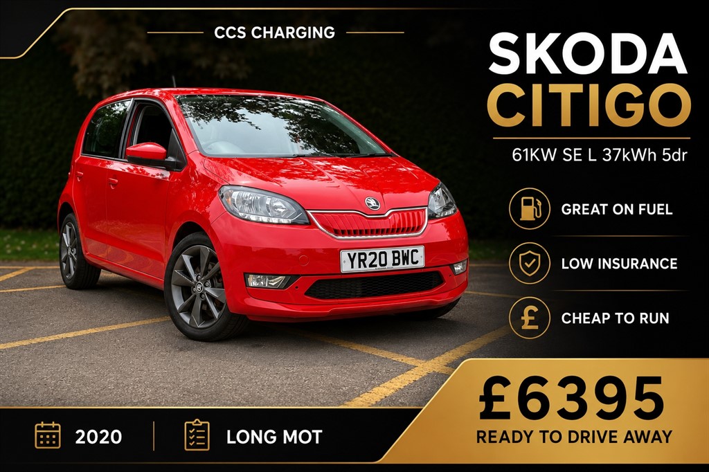 Red 2020 Skoda Citigo e SE L Hatchback Front-wheel drive Automatic